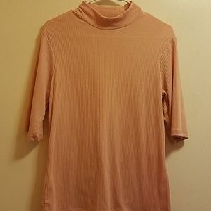 Macys Pink 3/4 slight turtleneck shirt